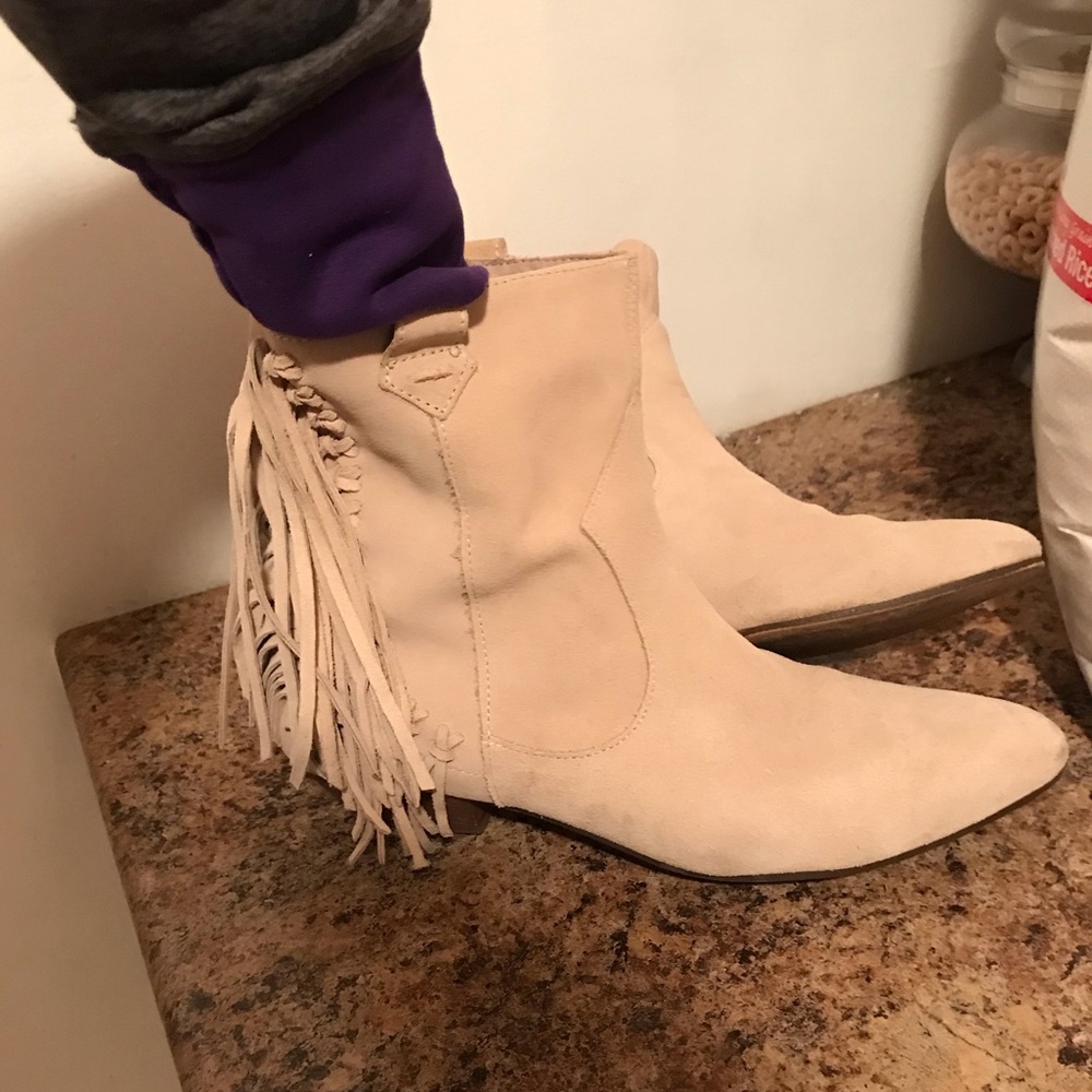 Zara fringe booties  US size 9